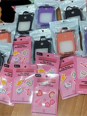 No Sanitizer Case with Charms - 2 piece set